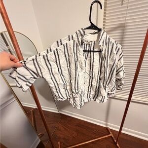 Silence + Noise Monochrome Striped Shirt